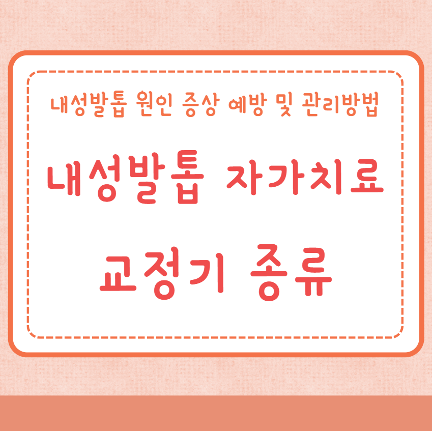 내성발톱 자가치료 교정기 종류