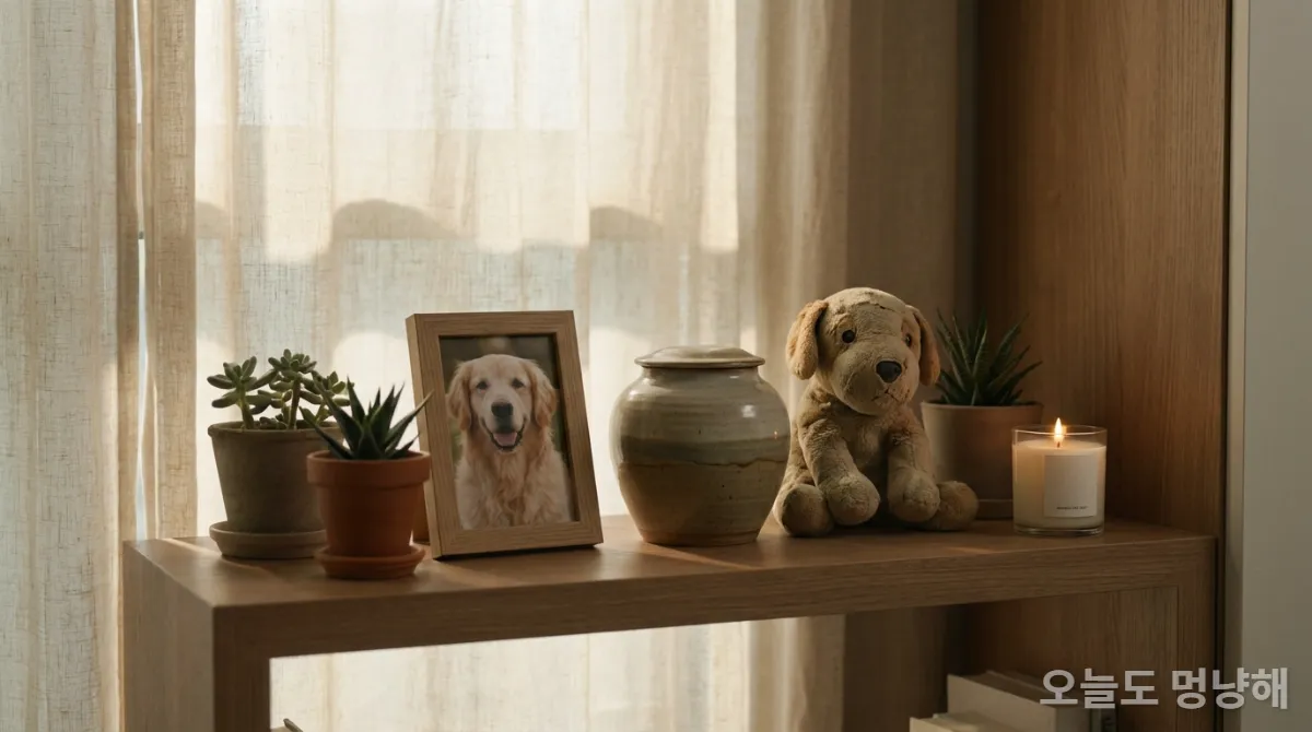 반려동물을 위한 추모 공간과 유골함