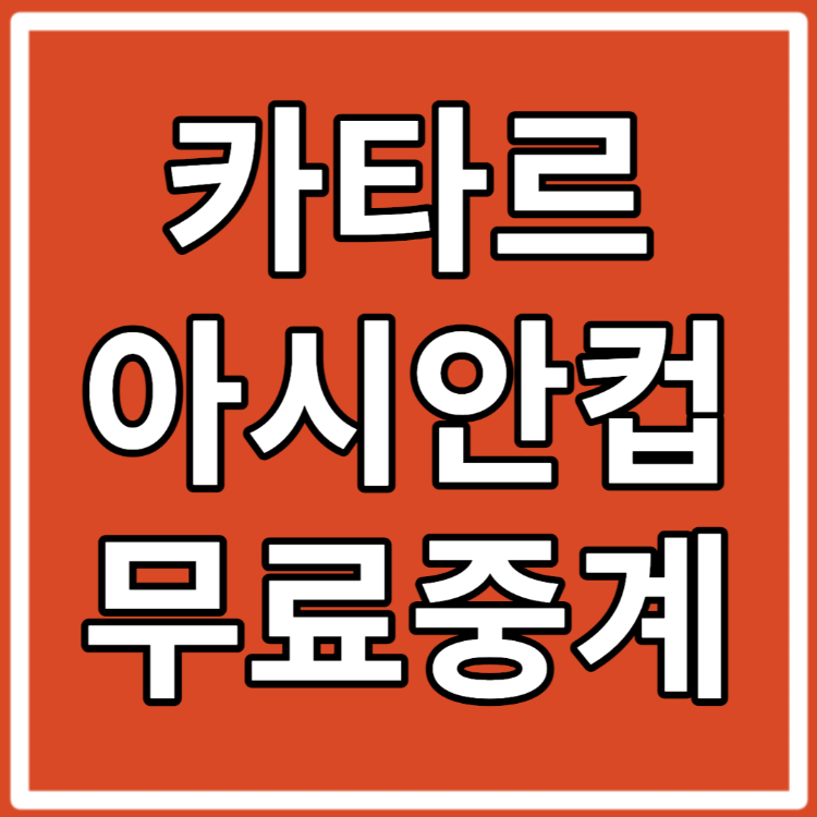 아시안컵 축구 중계 무료 방송 보는 방법