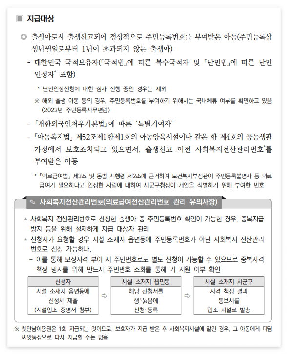 첫만남이용권 지급대상