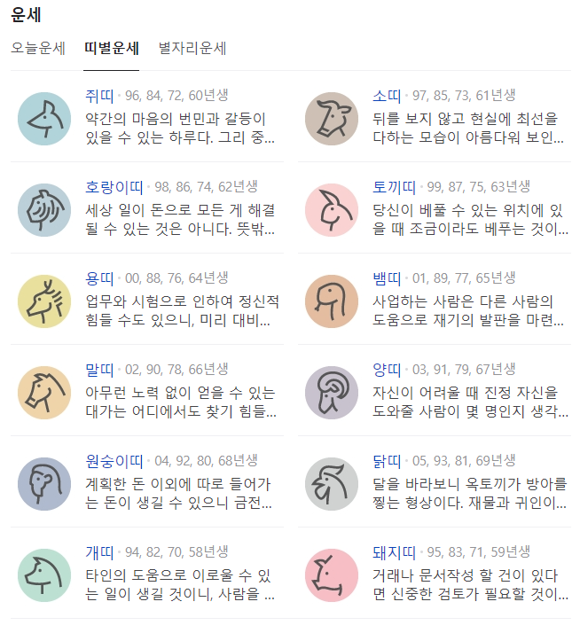 네이버 무료운세