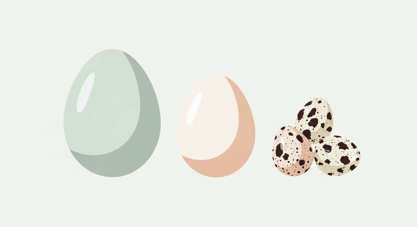 달걀, 오리알, 메추리알 영양 성분 비교