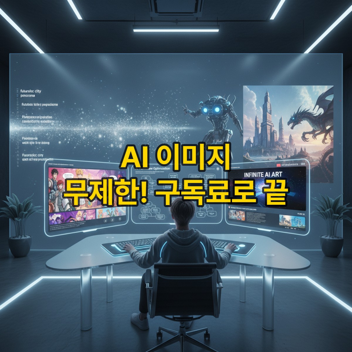 AI 이미지 무제한 생성 크롬 확장 프로그램 '이마지파크'를 활용하여 웹툰, 인포그래픽 등을 만드는 미래형 작업 공간