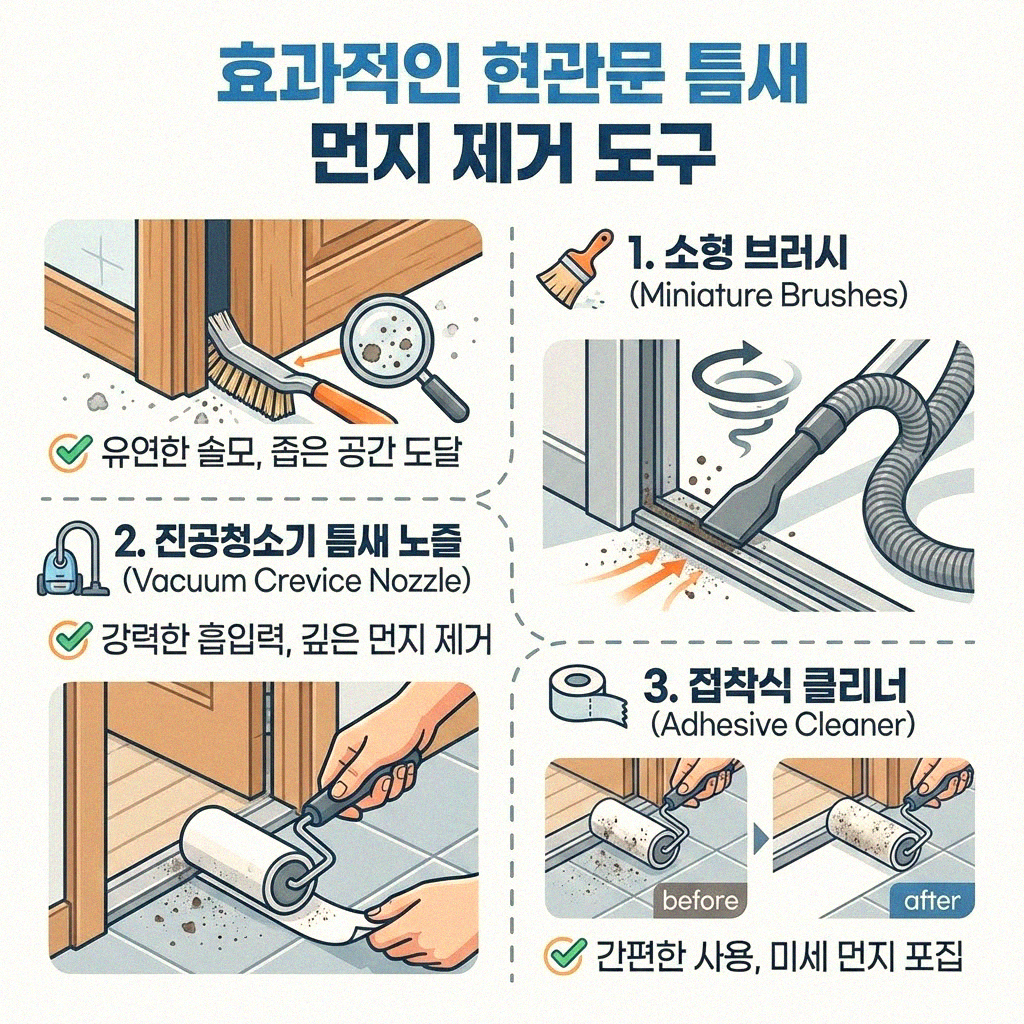 현관문 틈새 먼지 이제 그만 먼지 닦는 똑똑한 도구 추천