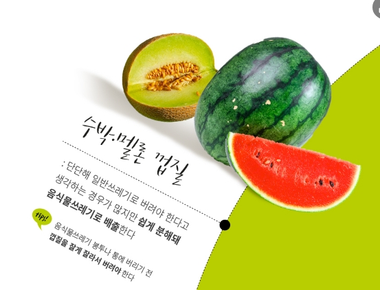 바나나, 키위 등 부드러운 과일 껍질은 음식물 쓰레기라는 설명