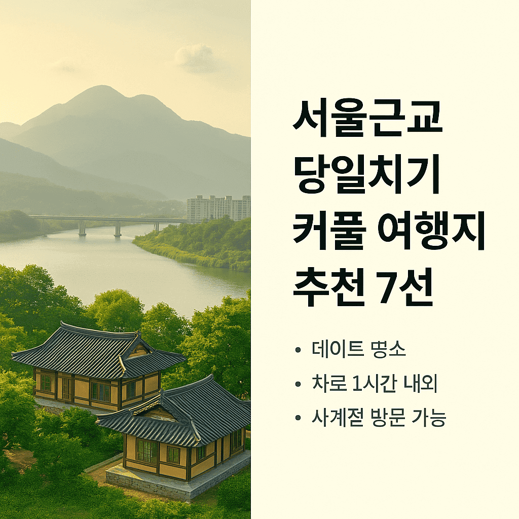 서울 근교 당일치기 커플 여행지