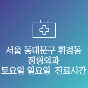 서울 동대문구 휘경동 정형외과 주말 토요일 일요일 문여는 병원 진료시간