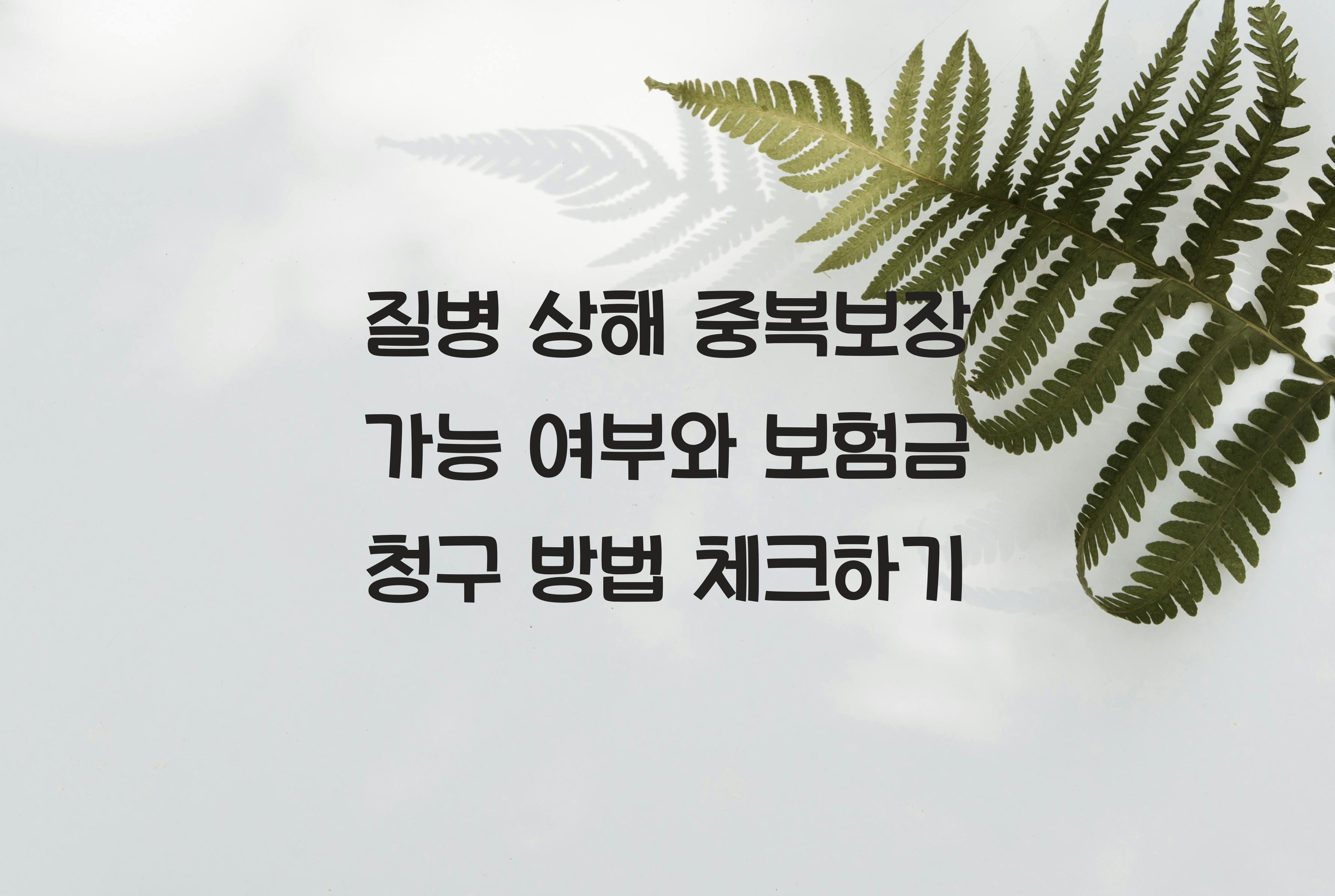 질병 상해 중복보장 가능 여부