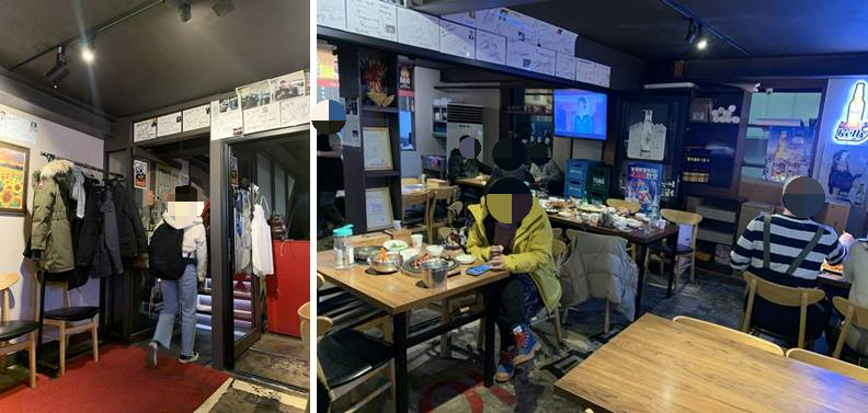 오향족발 1층 자리 및 계단