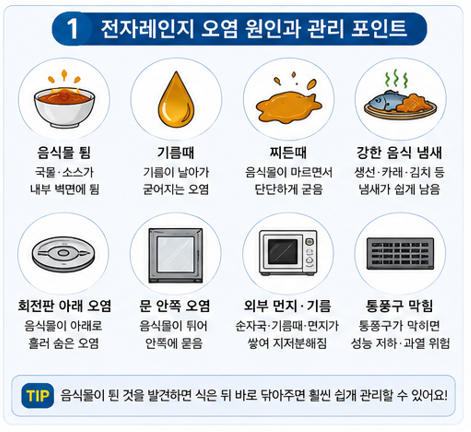 전자렌지 오염 원인과 관리 포인트