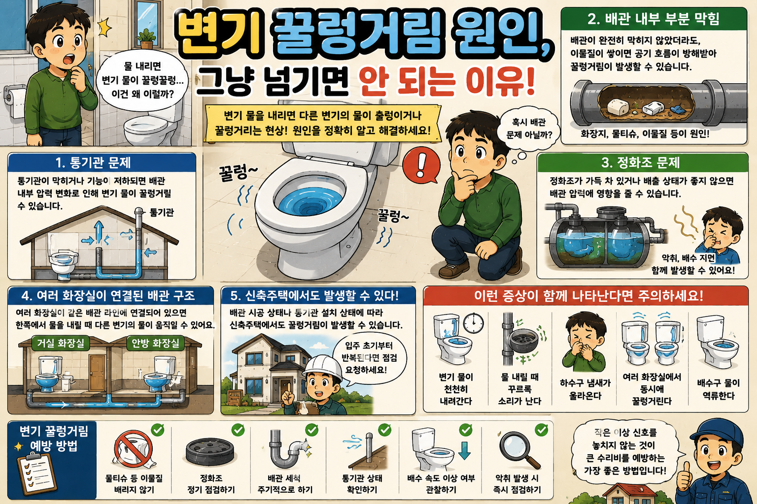 변기 꿀렁거림 원인