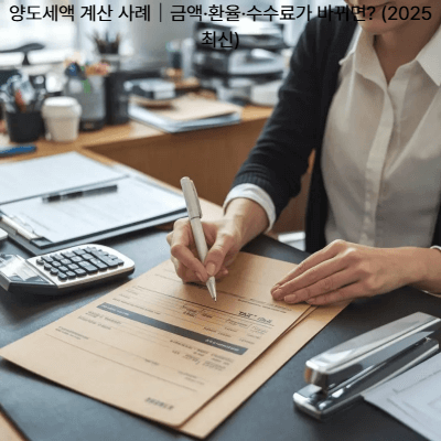 양도세액 계산 사례｜금액&middot;환율&middot;수수료가 바뀌면 (2025 최신)