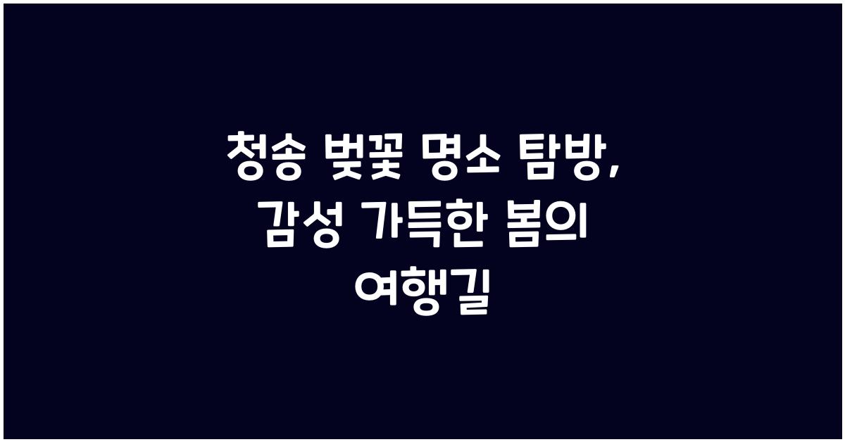 청송 벚꽃 명소