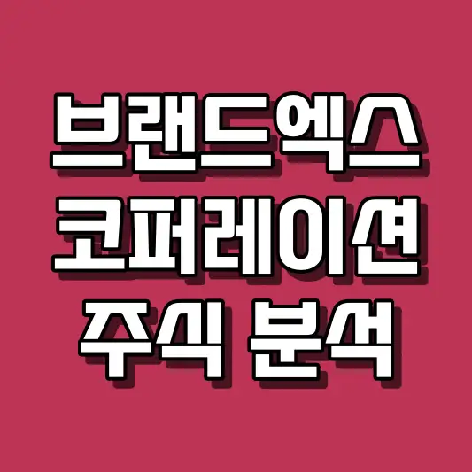 브랜드엑스코퍼레이션 주식 분석