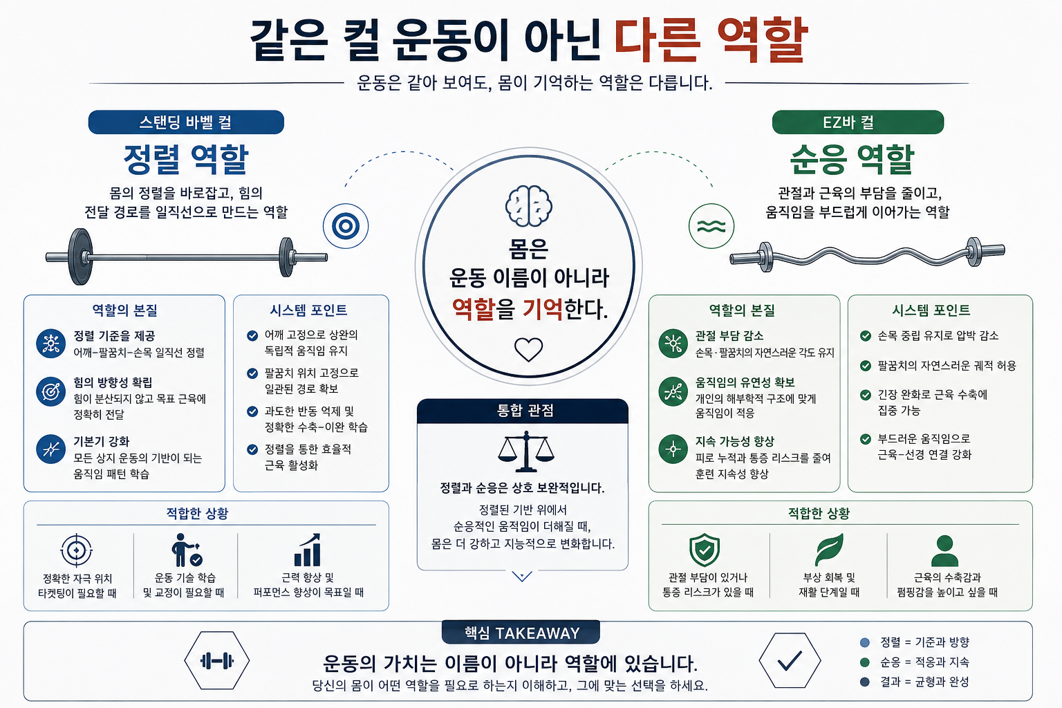 같은 컬 운동이 아닌 다른 역할