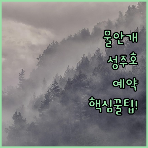 물안개 피는 성주 성주호 캠핑장별 특..