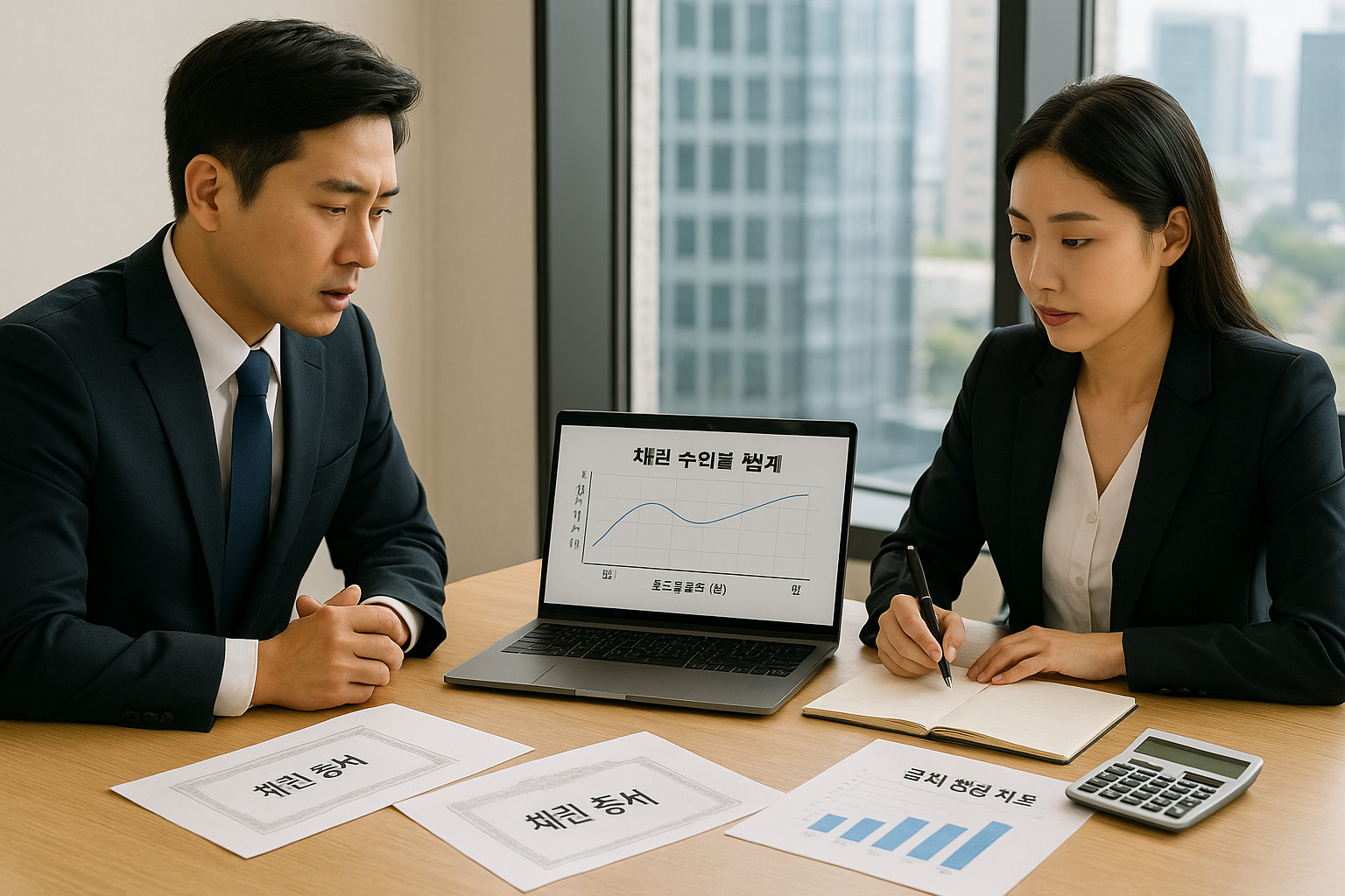 채권 수익률로 포트폴리오 설계 중인 전문가