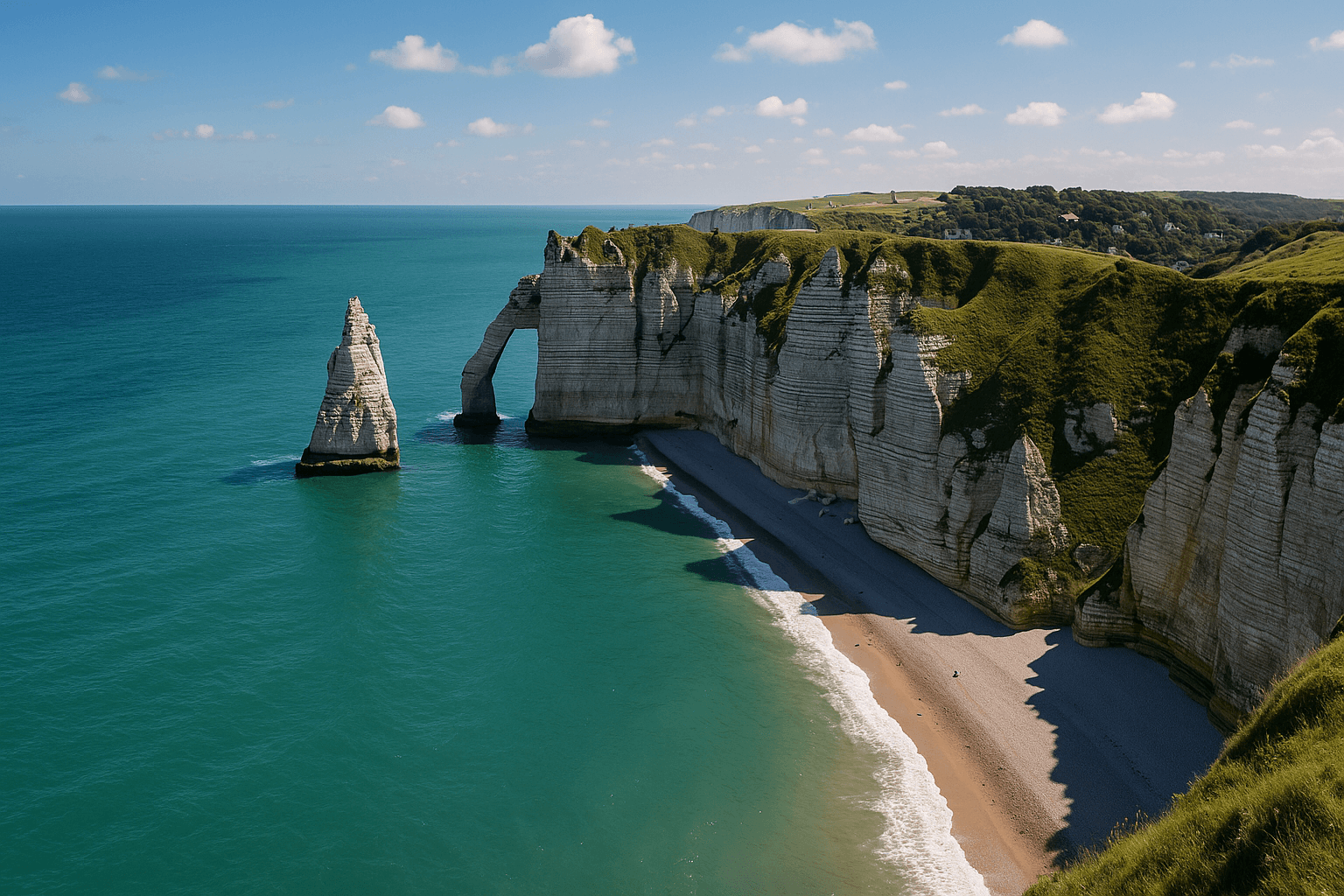 노르망디 해변 에트르타 절벽사진