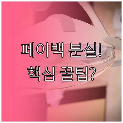 상생페이백 분실 시 신속한 신고와 재..