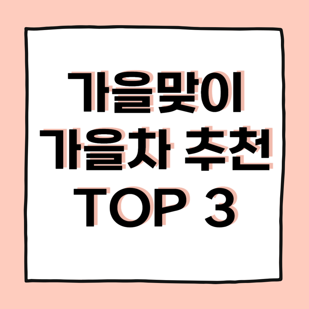 가을맞이 가을차 추천 TOP 3