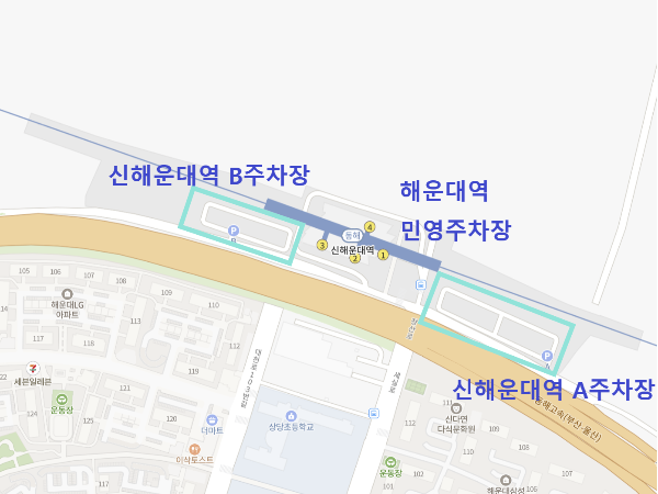해운대역 주차장 위치도