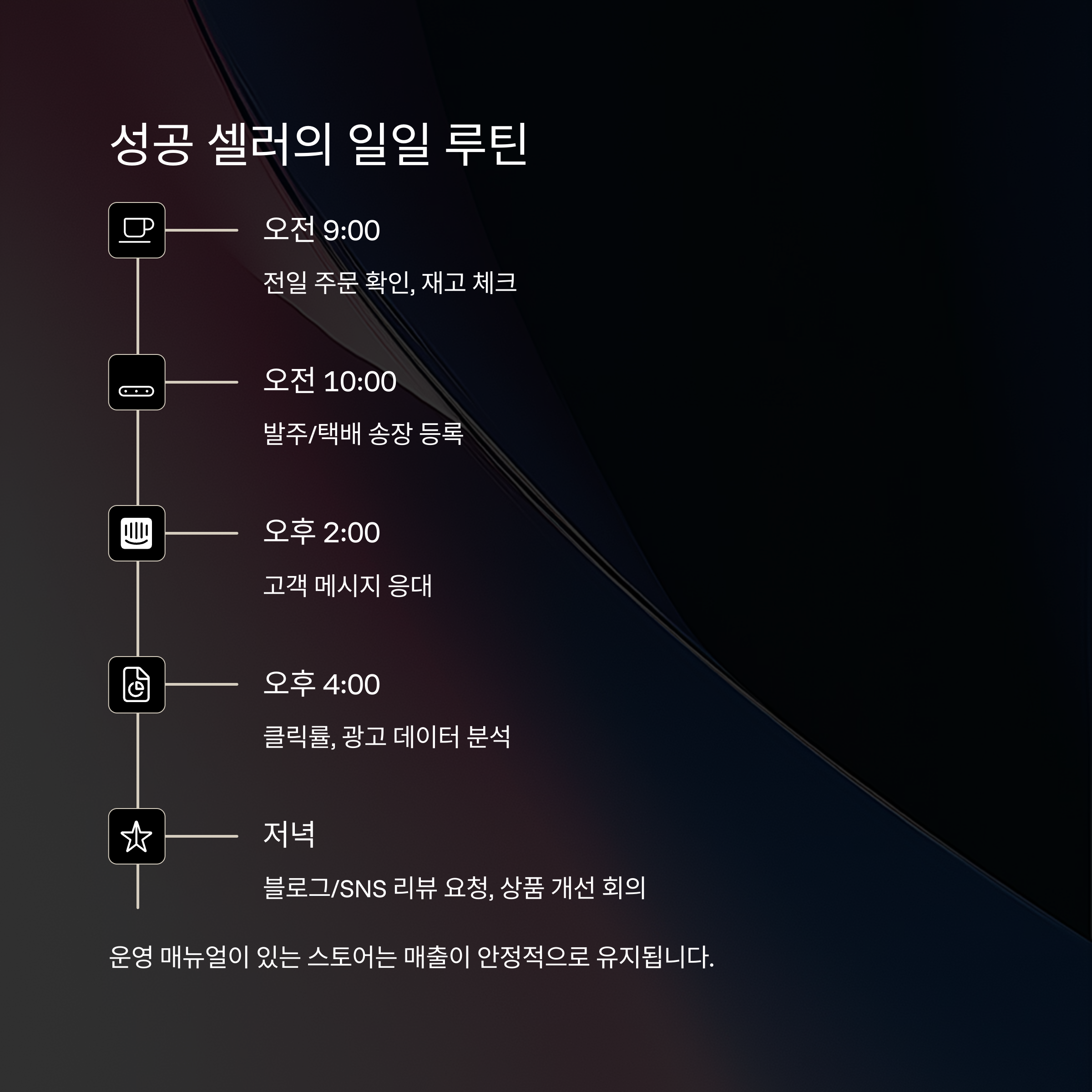 성공 셀러의 일일루틴