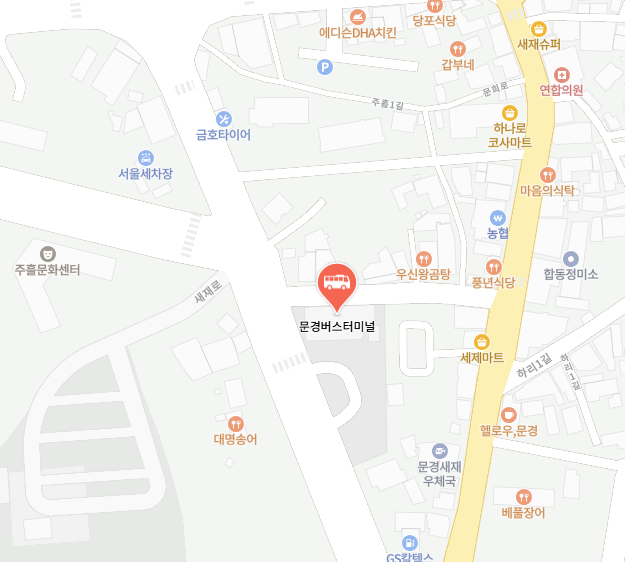 문경버스터미널 위치-지도