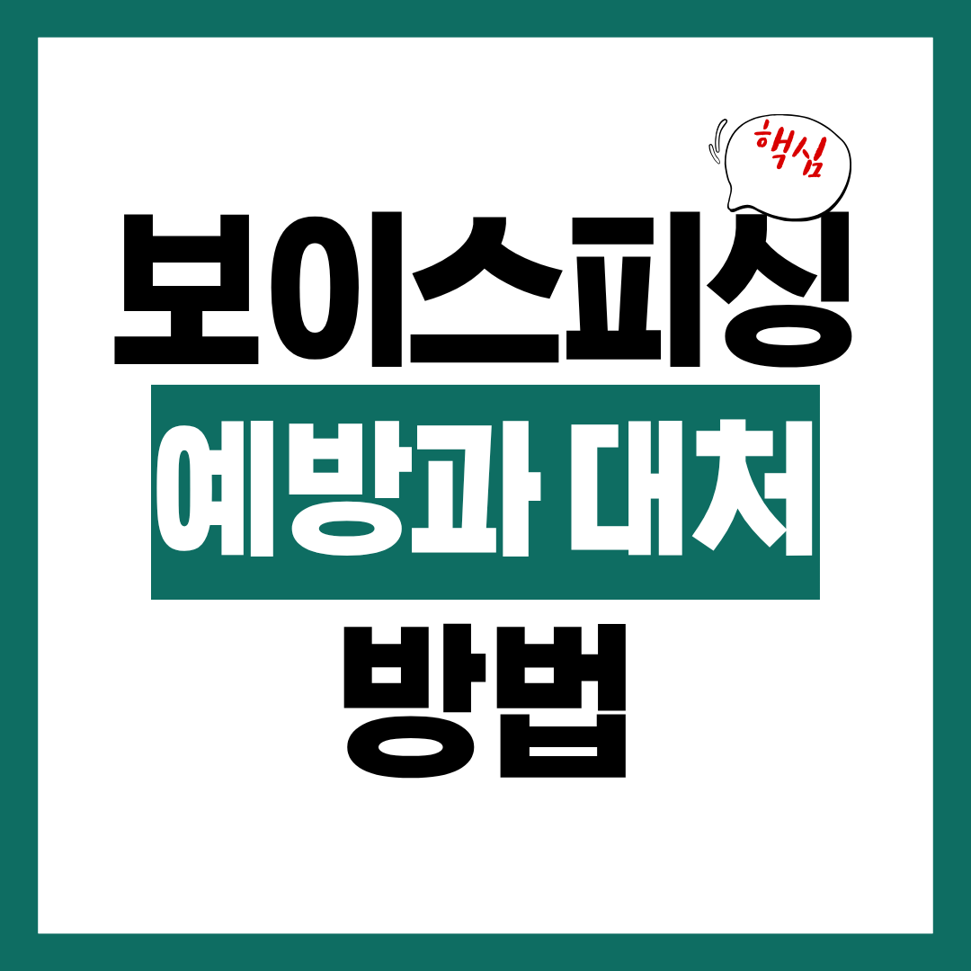 보이스피싱 예방 자주 쓰는 수법과 대처법 알아보고 바로 대처하기