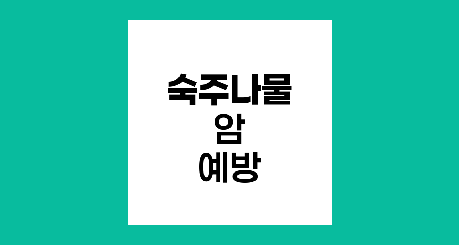 숙주나물의 암 예방 효과와 건강한 조리법
