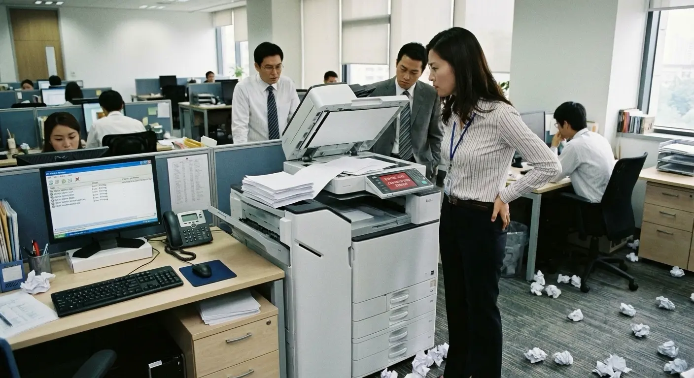 프린터 인쇄 대기열 확인 화면