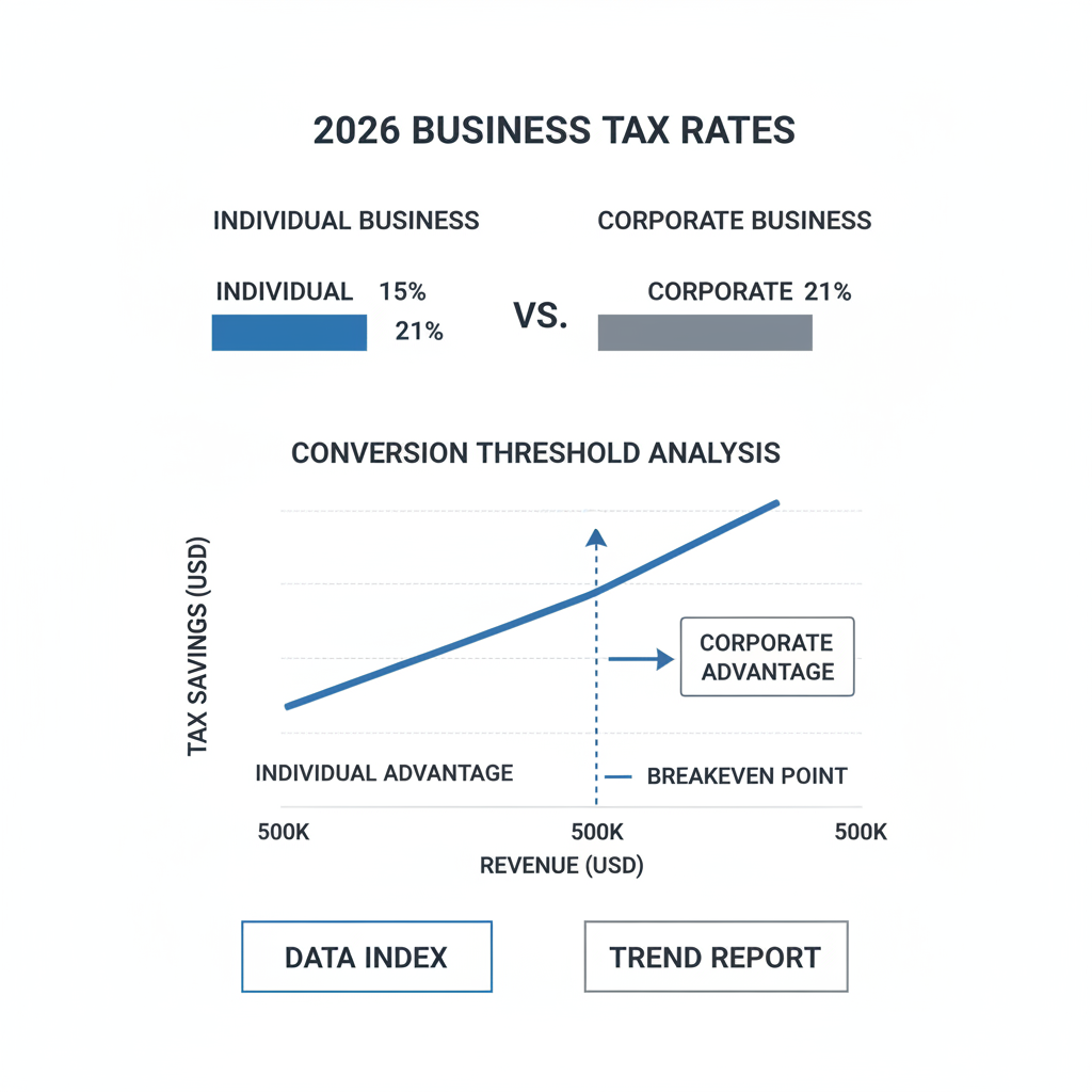2026년 개인사업자 법인세율 비교표 및 전환 기준점 분석도