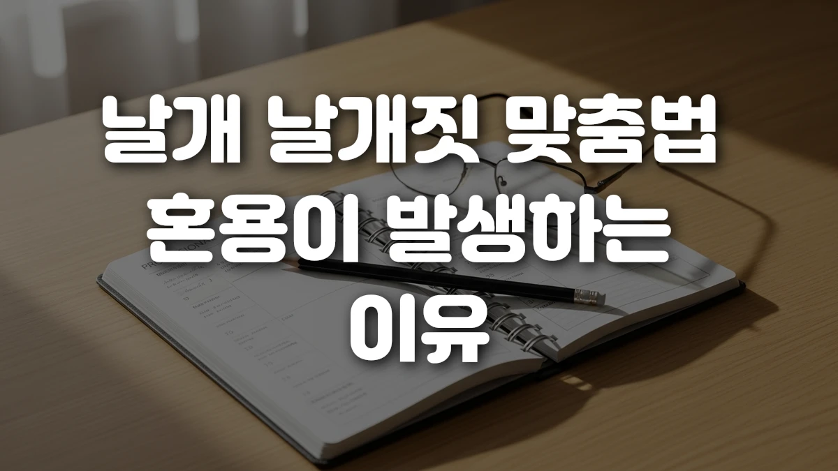 날개 날개짓 맞춤법 혼용이 발생하는 이유