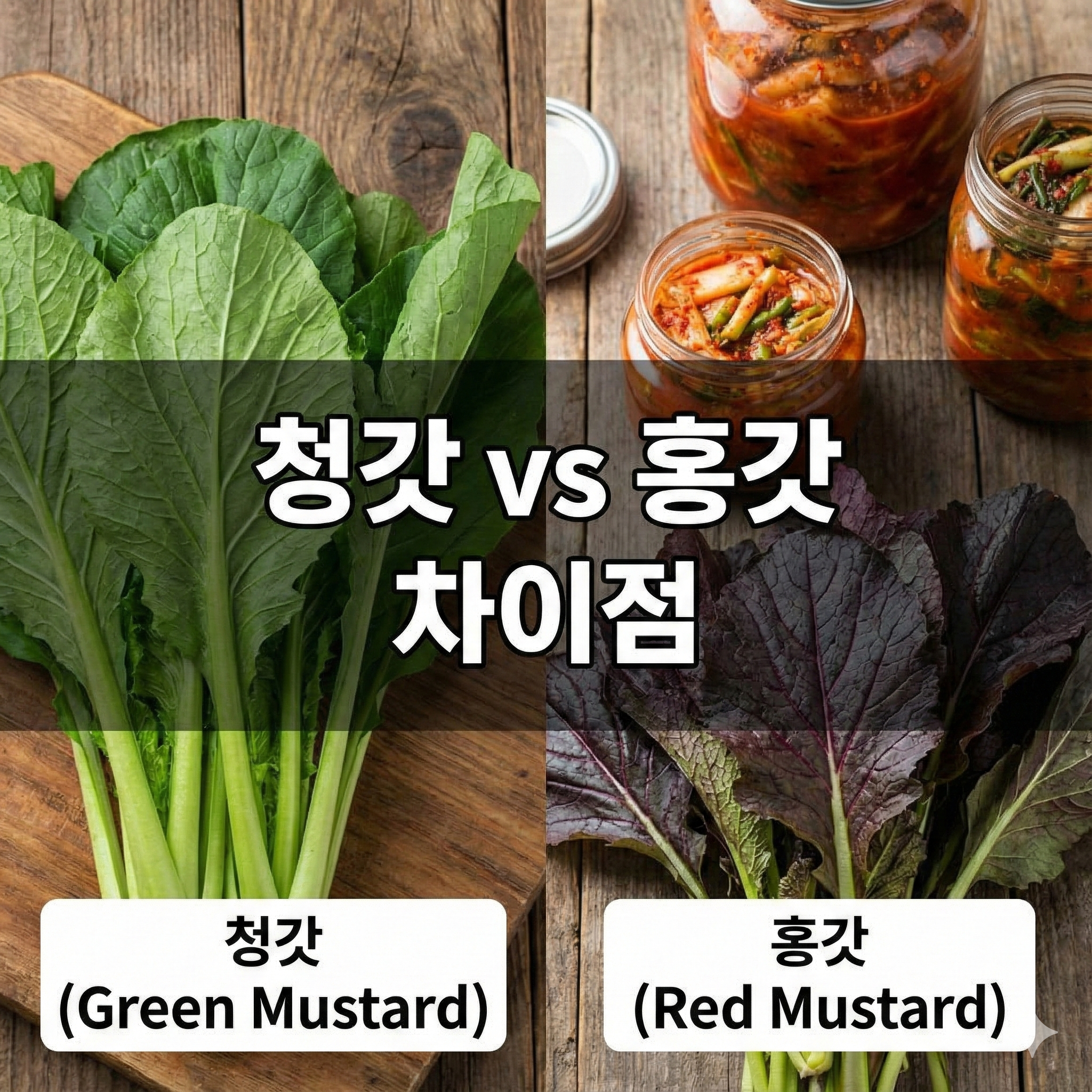 청갓 홍갓 차이점과 효능: 김장철 필수 채소 완벽 정리