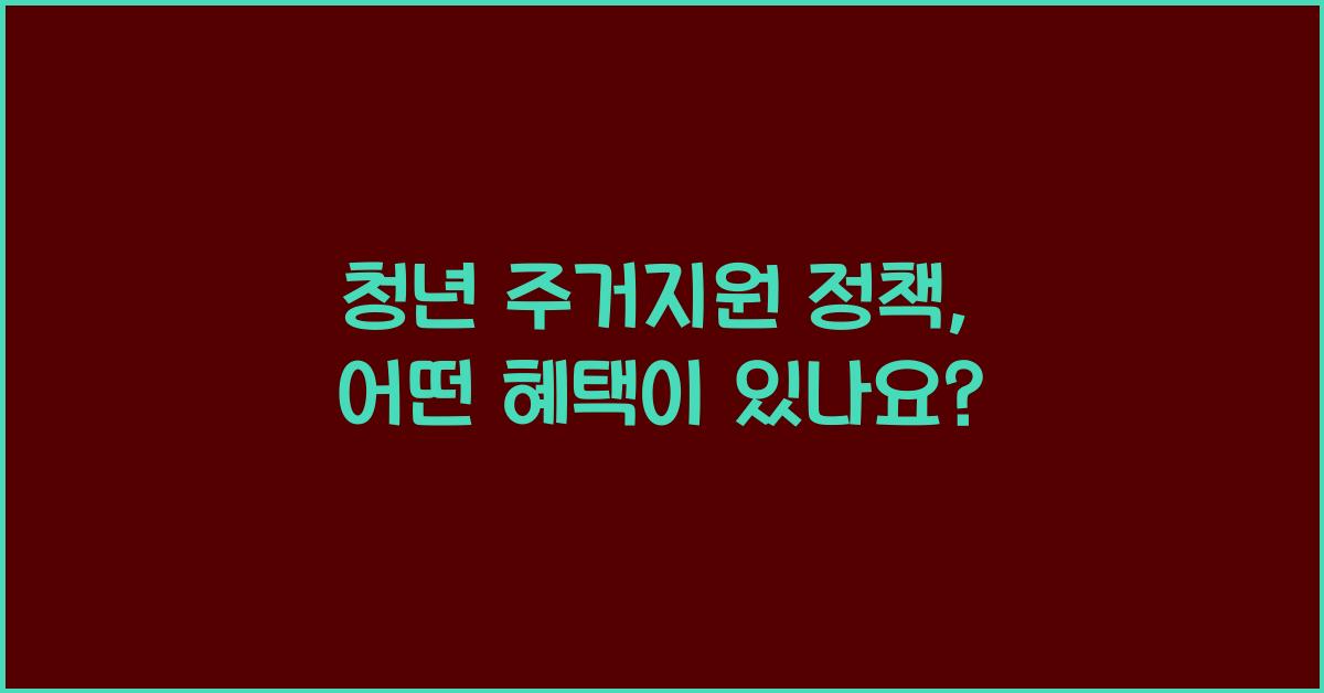 청년 주거지원 정책