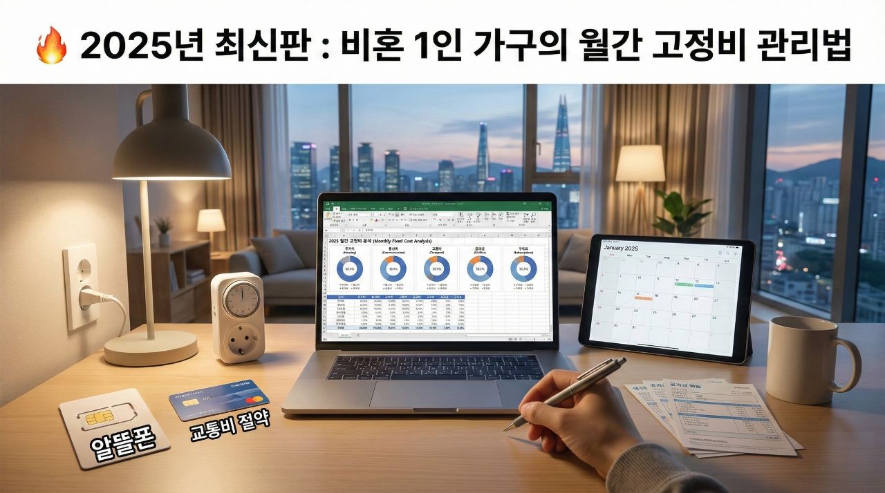 2025년 최신판 : 비혼 1인 가구의 월간 고정비 관리법