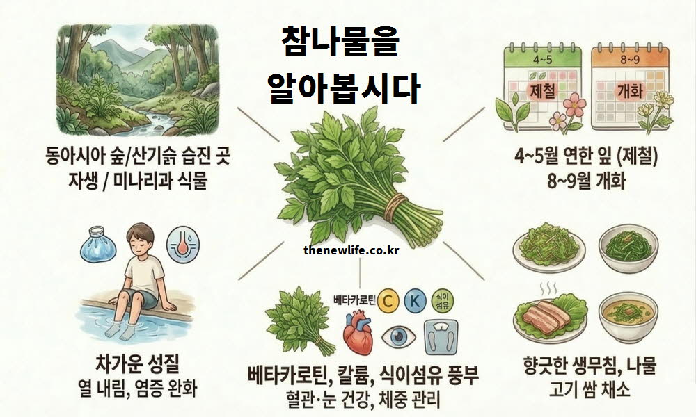 참나물 효능을 이해하기 위해 참나물의 유래와 기원을 설명하는 이미지
