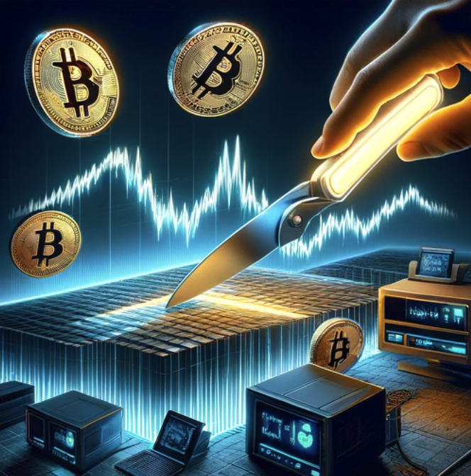 비트코인 반감기 이후 잘려나가는 사진