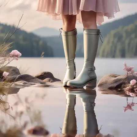 가죽 롱부츠 냄새 코디