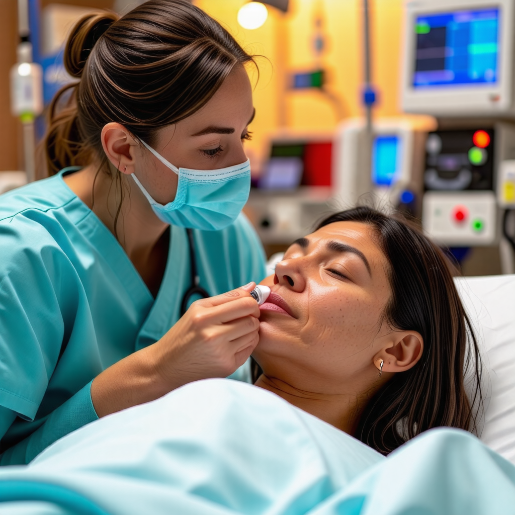 Applying a Nasal Prong for Oxygen Therapy