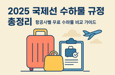 국제선 수하물 규정 총정리 &ndash; 항공사별 무료 수하물 비교 가이드(2025기준)