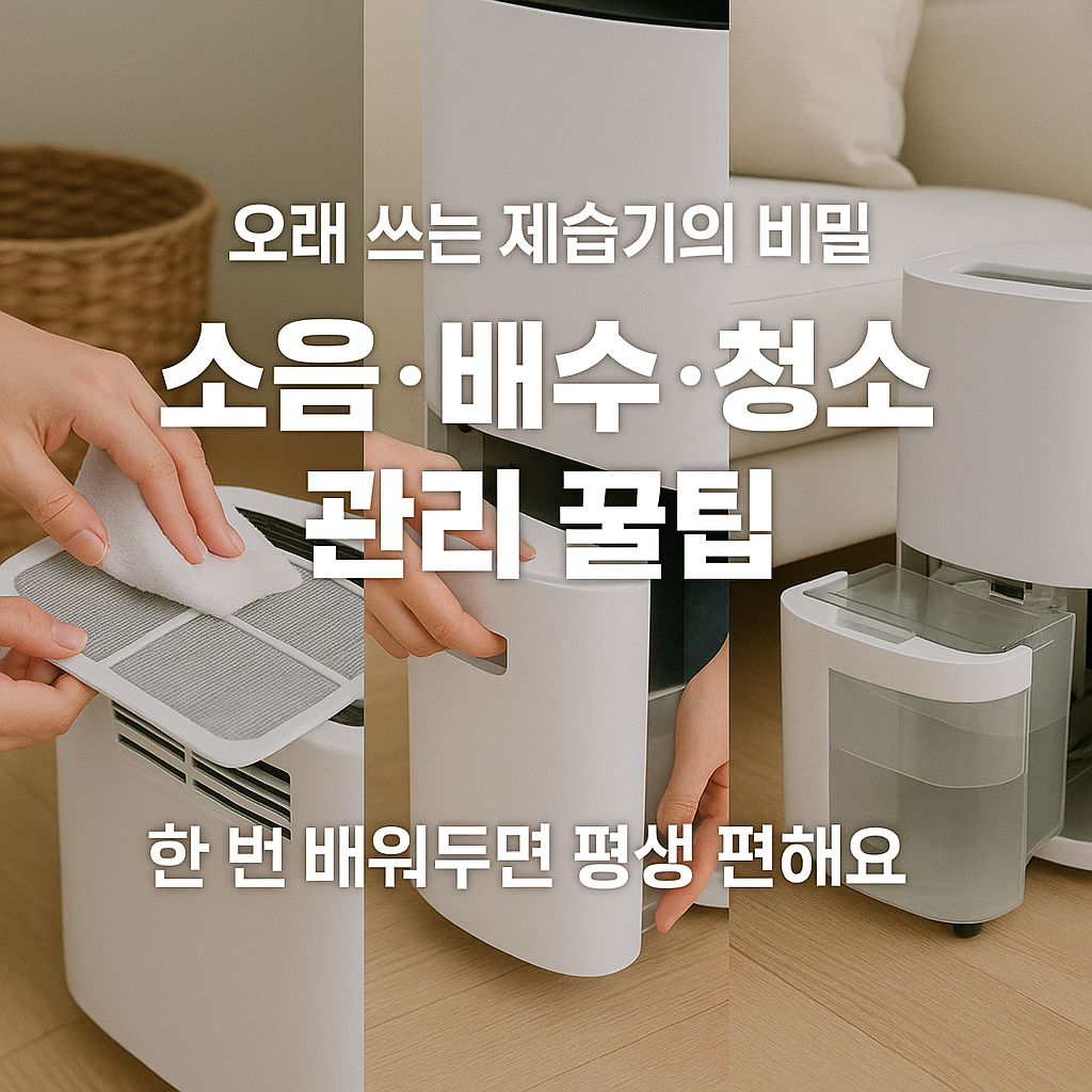 [5편] 제습기 오래 잘 쓰는 법 – 소음 줄이고 배수 편하고 유지관리 쉽게