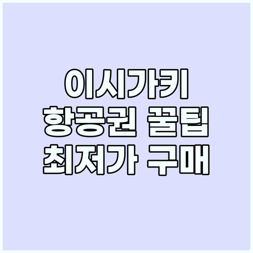 이시가키 항공권 구매 가이드: 똑똑하..