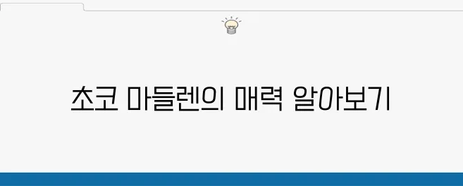 초코 마들렌 만들기 방법과 레시피 구움과자의 매력을 한껏 느껴보세요!