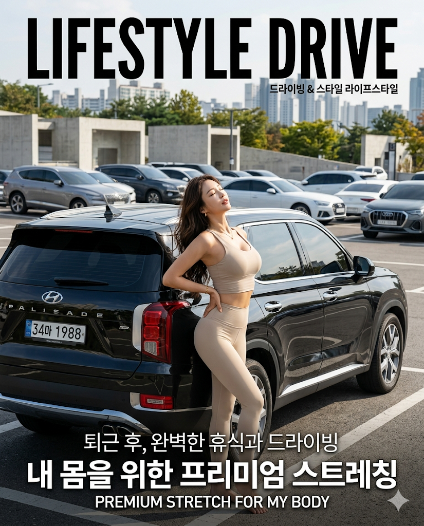 대형 SUV 앞 허리 스트레칭