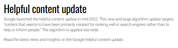 Google 유용한 콘텐츠 시스템 업데이트(2022년 12월) 이미지