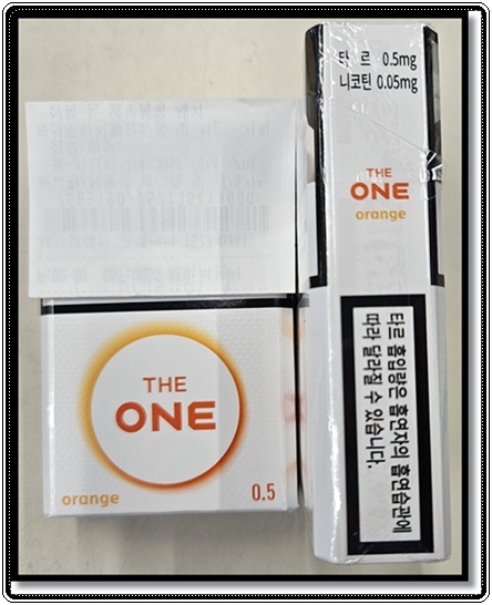 저타르 담배의 대명사 편의점 인기담배 KT&amp;G 더원(THE ONE) 블루&middot;오렌지 맛 향 특징 스펙 정보