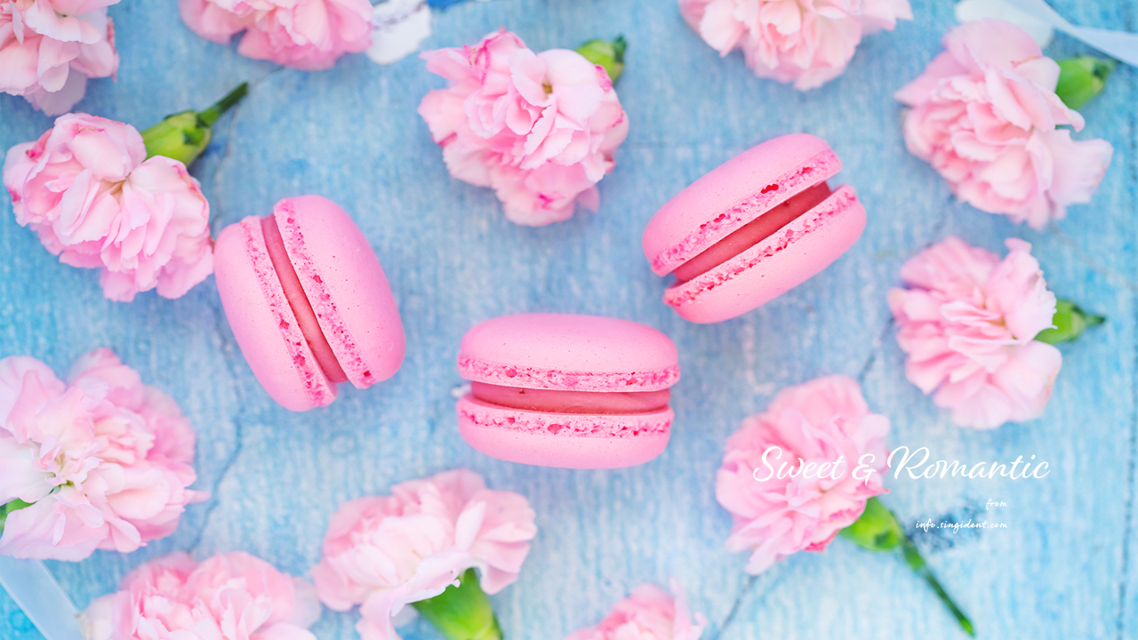 11 핑크 마카롱 C - Sweet and Romantic 봄배경화면
