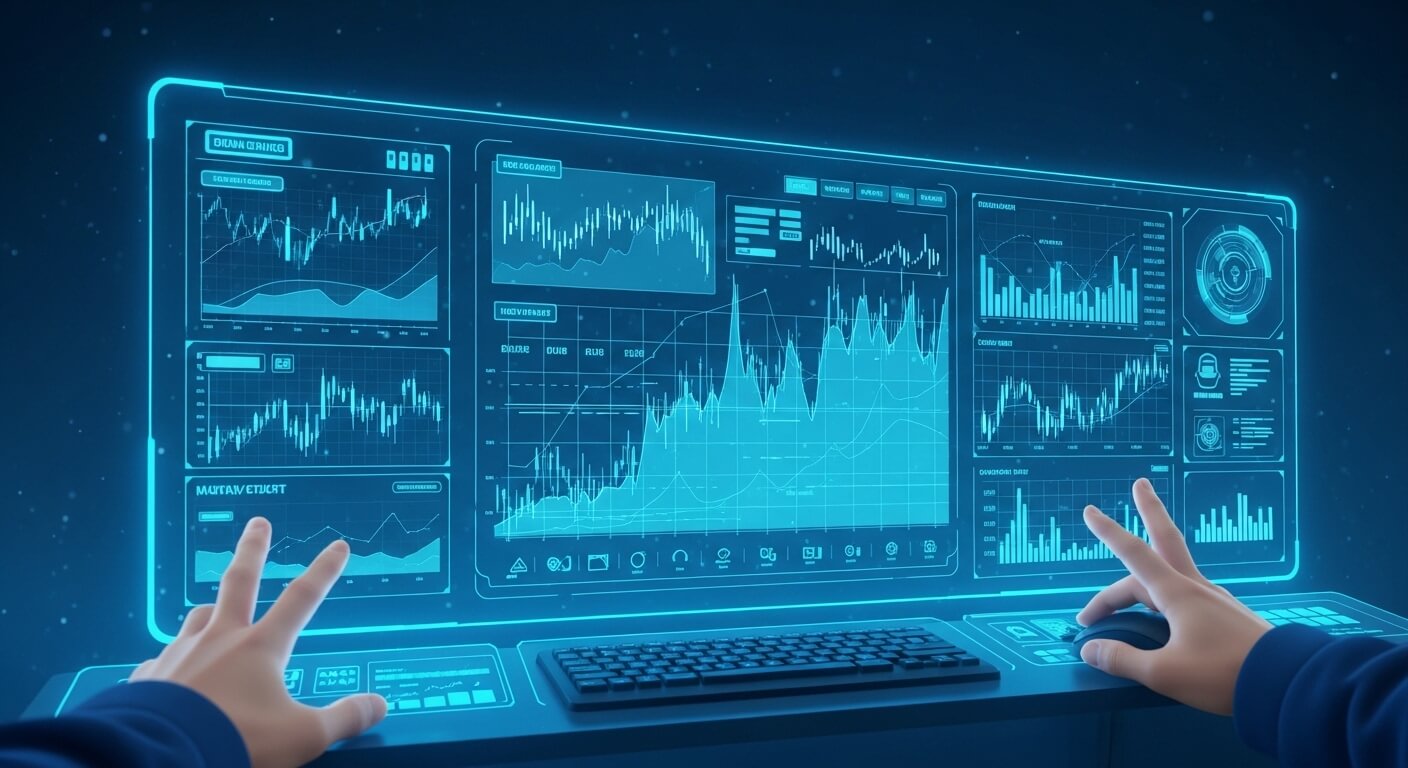 무액정 모니터에 나타나있는 여러그래프들