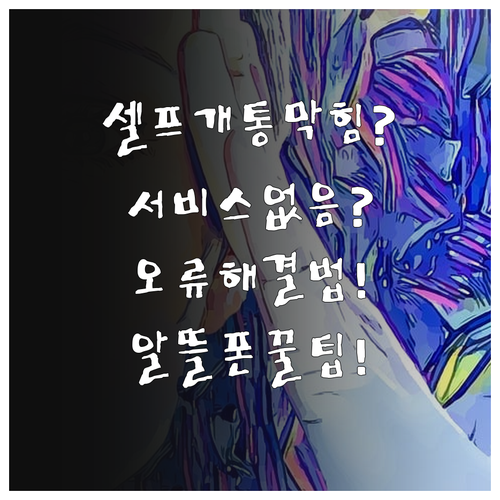 알뜰폰 셀프개통 서비스 없음 오류 해..