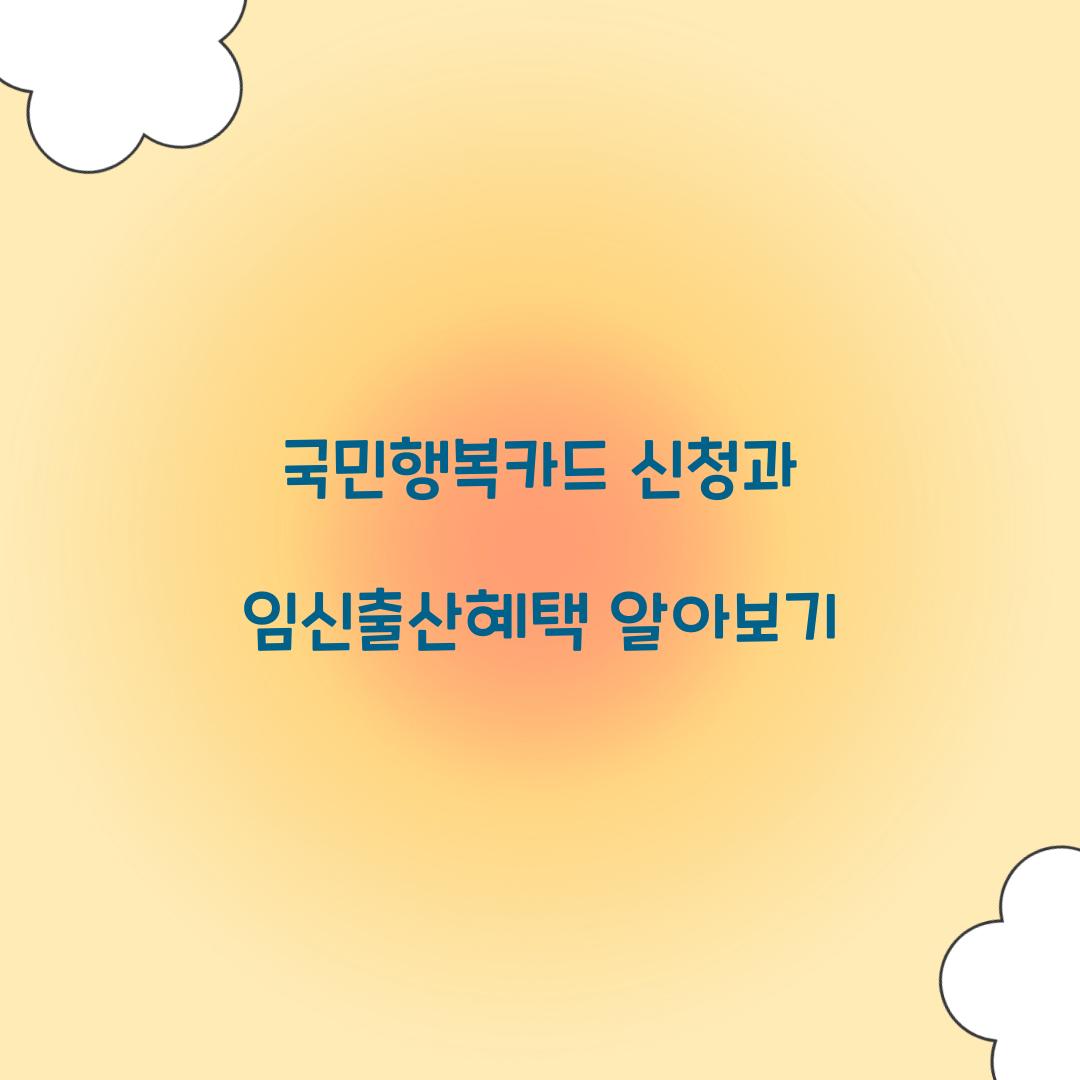 국민행복카드 신청
